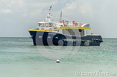 Shuttle boat going to Anse-Ã -l`Ã‚ne, Martinique Island Editorial Stock Photo